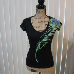 NWOT Express black graphic tee t shirt top XS extra small